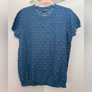 Modcloth Blue Ribbed Short Sleeve T-Shirt